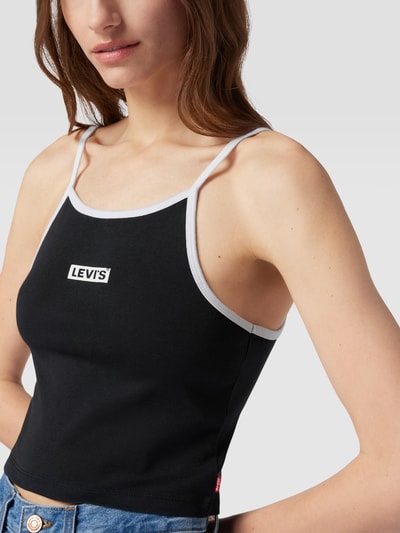 Levi's® Crop Top mit Label-Print Modell 'Mazzy' Black 3