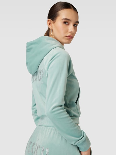 Juicy Couture Sweatjack met capuchon, model 'MADISON' Rietgroen - 3