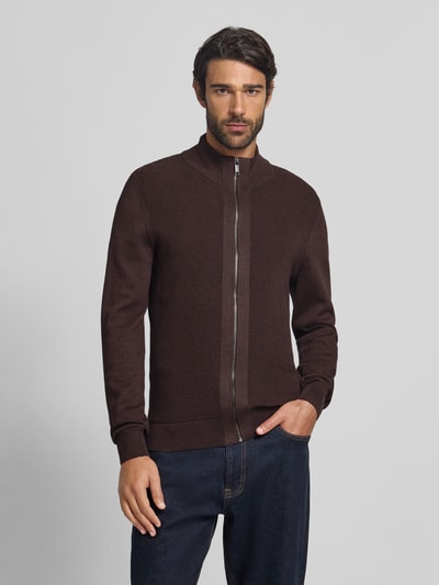 MCNEAL Strickjacke mit Stehkragen Schoko Melange 4