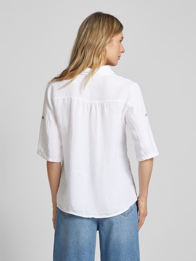 ZABAIONE Linnen blouse met 1/2-mouwen, model 'Si44a' Wit - 5