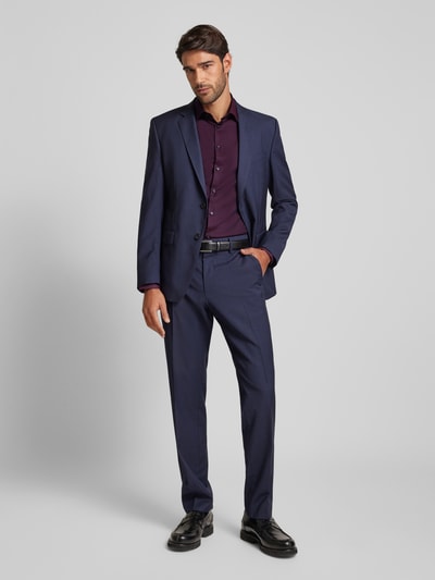 Jake*s Slim Fit Business-Hemd mit Kentkragen Aubergine 1