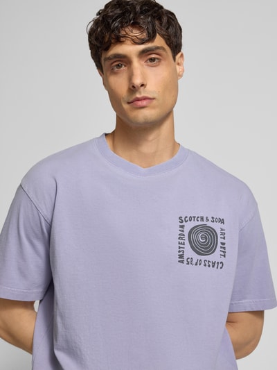 Scotch & Soda Relaxed Fit T-Shirt aus reiner Baumwolle mit Logo-Print Lavender 3