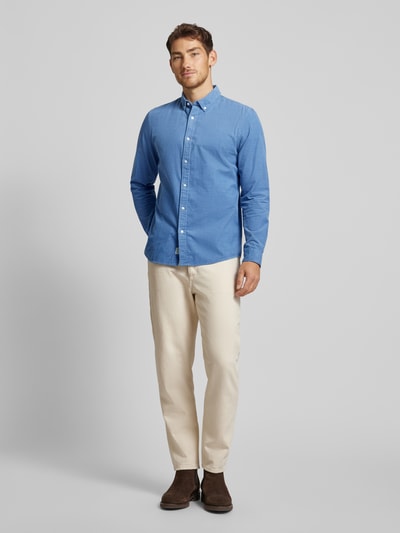 MCNEAL Freizeithemd mit Button-Down-Kragen Jeansblau 1