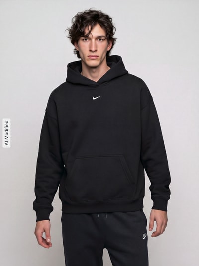 Nike Regular Fit Hoodie aus reiner Baumwolle Black 4