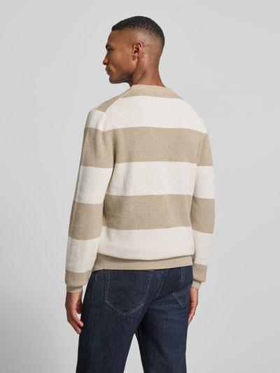 MCNEAL Strickpullover mit Streifenmuster und Rundhalsausschnitt Mud Melange 5