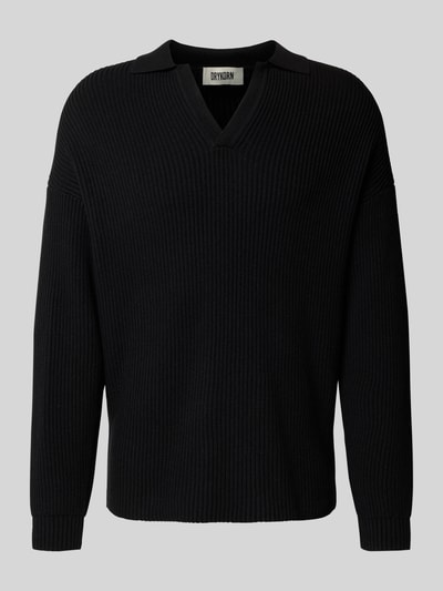 Drykorn Gebreide pullover met polokraag Zwart - 2