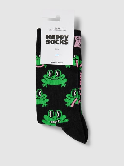 Happy Socks Socken aus Baumwoll-Mix Modell 'Frog' Black 3