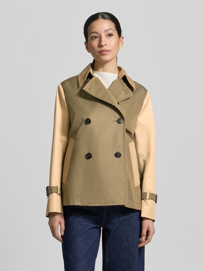 Weekend Max Mara Korte Trenchcoat van katoenmix Kaki gemêleerd - 4