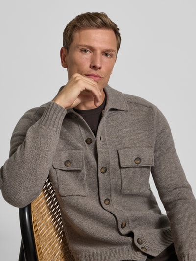 GRAN SASSO Gebreid jack met kentkraag Taupe - 3