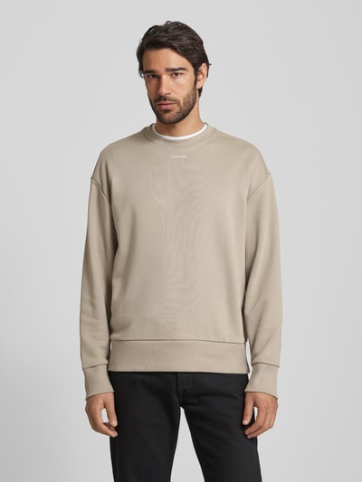 CK Calvin Klein Oversized Sweatshirt mit Label-Print Khaki 4