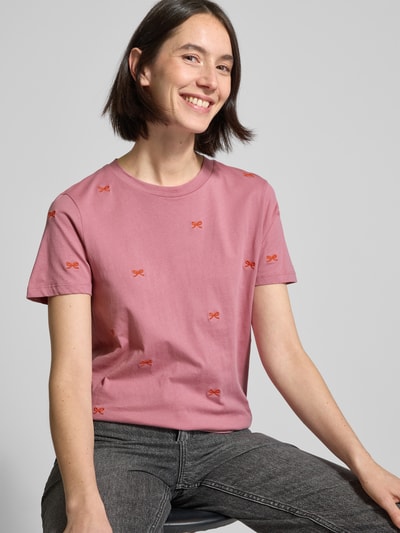 ICHI T-Shirt mit Motiv-Stitching Modell 'CAMINO' Rosa 3