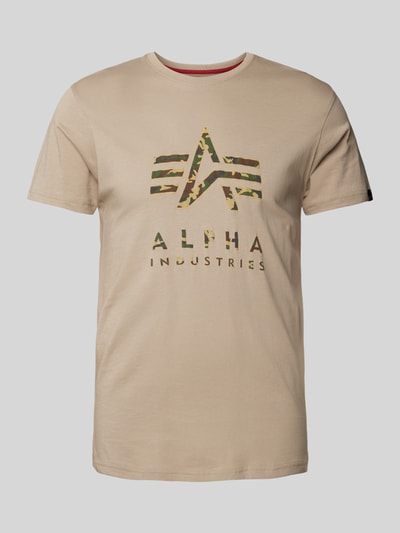 Alpha Industries T-Shirt mit Label-Print Sand 1