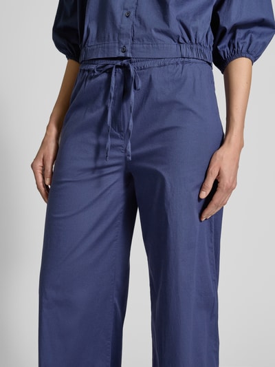 Emily Van den Bergh Wide fit stoffen broek met elastische band Marineblauw - 3