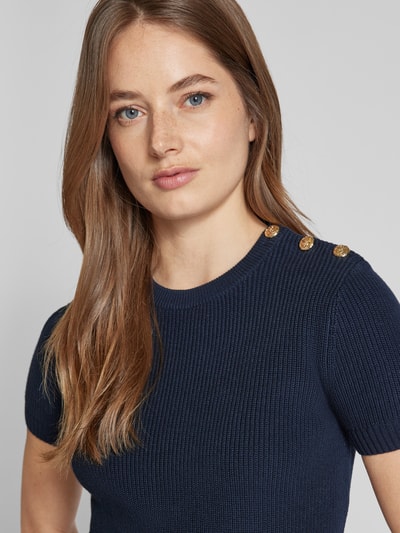 Lauren Ralph Lauren Strickshirt mit Rundhalsausschnitt Modell 'EYELAH' Dunkelblau 3