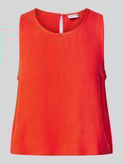 Jake*s Casual Top krótki z okrągłym dekoltem Wiśniowy 2