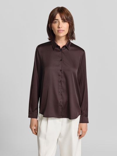 EMME Regular Fit Bluse mit Knopfleiste Modell 'EDRO' Dunkelbraun 4