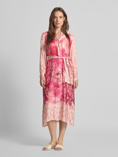 miss goodlife Midikleid aus Viskose mit Bindegürtel Rosa 1
