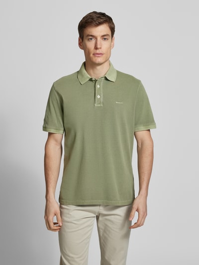 Gant Regular Fit Poloshirt von Label-Stitching Modell 'SUNFADED' Schilf 4