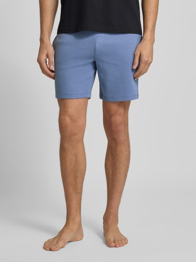 BOSS Regular Fit Sweatshorts aus Baumwoll-Mix Modell 'WAFFLE' Jeansblau 4
