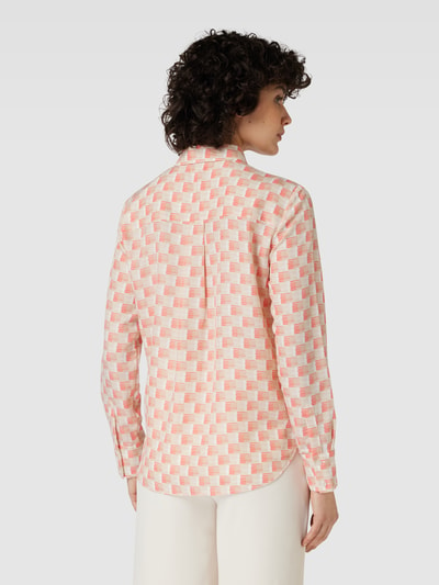 OPUS Overhemdblouse met all-over motief, model 'Falkine' Koraal - 5