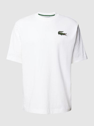 Lacoste Loose Fit T-Shirt mit Label-Stitching Weiss 2