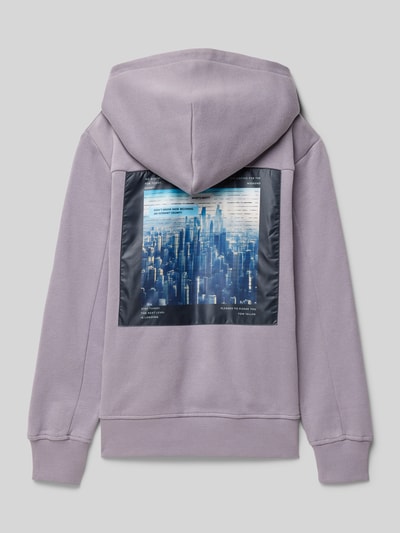 Tom Tailor Regular Fit Hoodie aus Baumwoll-Mix mit Foto-Print auf dem Rücken Purple 3