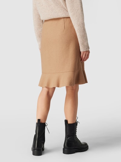 Marc Cain Midirok van scheerwol Camel - 5