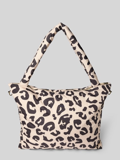STUDIO NOOS Shopper mit Animal-Print Modell 'Holy Cow Puffy' Ecru 4