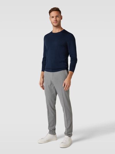 CK Calvin Klein Sweter z dzianiny z prążkowanymi wykończeniami Granatowy 1