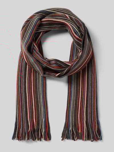 Christian Berg Men Schal mit Streifenmuster und Fransen Terra 1