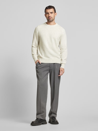 Marc O'Polo Regular Fit Pullover aus Tweedgarn  Offwhite 1