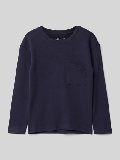 Blue Seven Longsleeve mit Strukturmuster Marine 1