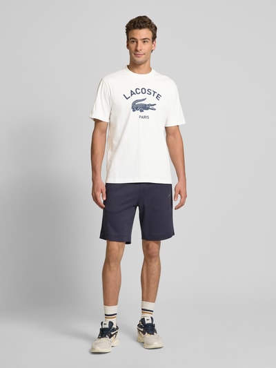 Lacoste T-Shirt mit Label-Print Modell 'HERITAGE' Offwhite 1