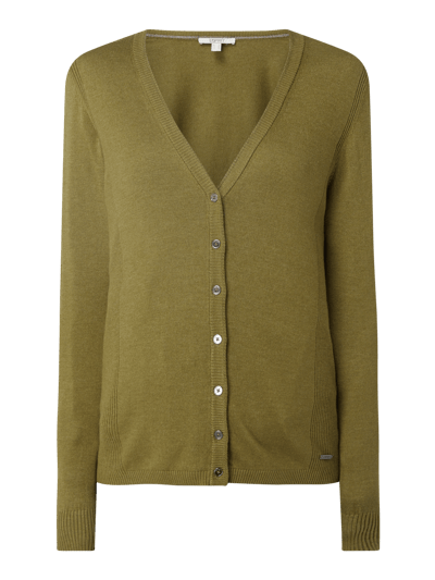 Esprit Cardigan mit Bio-Baumwolle  Oliv 2