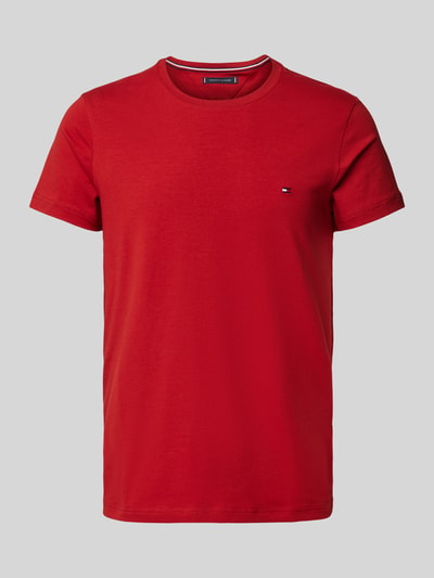Tommy Hilfiger T-Shirt mit Label-Stitching Dunkelrot 1