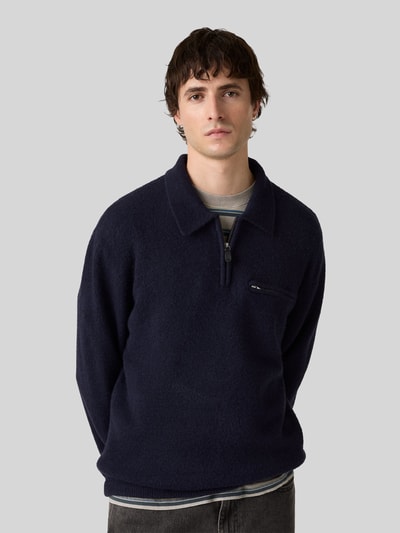 Levi's® Relaxed Fit Troyer mit Woll-Anteil Modell 'Boulder Quarter-zip' Marine 1