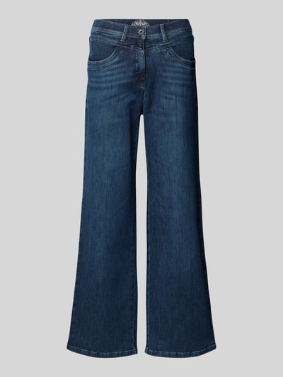 Raphaela By Brax Flared jeans in used-look, model 'Laura' Blauw - 2