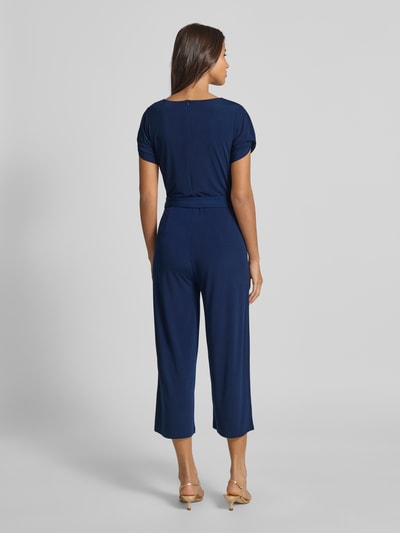 More & More Jumpsuit met V-hals en strikceintuur Donkerblauw - 5