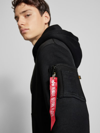 Alpha Industries Hoodie met labelprint Zwart - 3