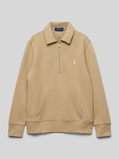 Polo Ralph Lauren Teens Sweatshirt mit Umlegekragen und Reißverschluss Camel 1