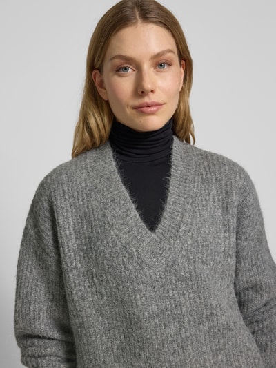 GUIDO MARIA KRETSCHMER WOMAN Gebreide pullover van alpacamix met V-hals Antraciet - 3