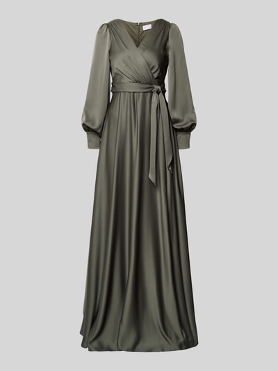 Jake*s Cocktail Avondjurk met V-hals Olijfgroen - 2