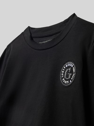 Guess Kort shirt met lange mouwen en logostitching Zwart - 2