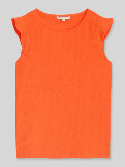 Tom Tailor Denim Loose Fit Top in Crinkle-Optik Orange 2
