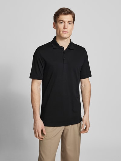 BOSS Slim Fit Poloshirt mit Label-Detail Modell 'Press' Black 4