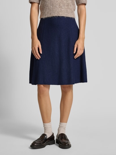 Christian Berg Woman Knielanger Rock mit gelegten Falten Dunkelblau 4