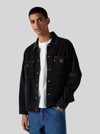 Levi's® relaxed fit truckerjack van katoen met cordstructuur Zwart - 1