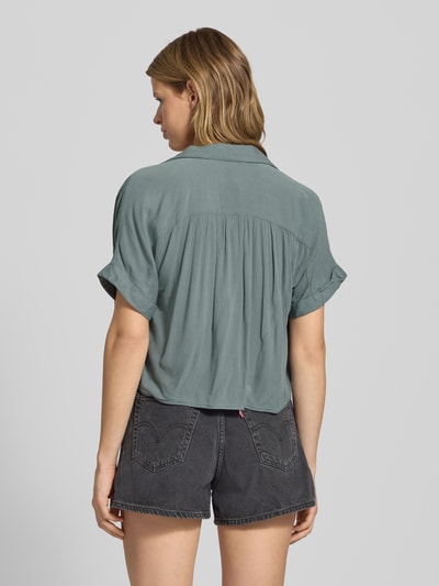 Only Regular fit overhemdblouse van pure viscose, model 'PAULA LIFE' Rietgroen - 5