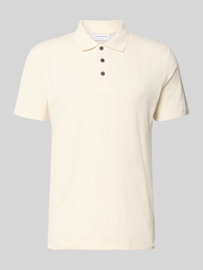 Lindbergh Regular Fit Poloshirt mit kurzer Knopfleiste Offwhite 2