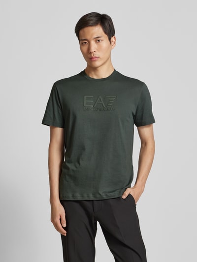 EA7 Emporio Armani T-Shirt mit Label-Print Modell 'TRAIN' Dunkelgruen 4